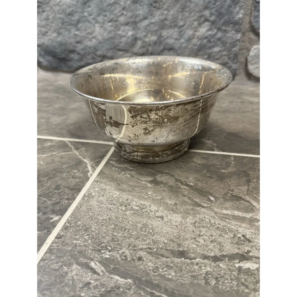 Vintage Art S. Co. Silver Plated Copper Bowl Pattern 57 Serving Dish Patina